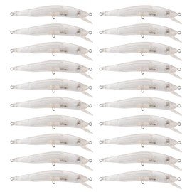 OriGlam 20pcs Blank Unpainted Minnow Crankbait, Blank Crankbaits Unpainted Topwater Fishing Lures, Unpainted Blank Lure Minnow for Bass Salmon Trout
