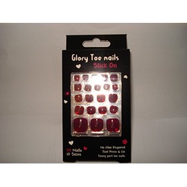 24 TOE NAILS ~ TOWNY PORT TOE NAILS ~ STICK ON ~ NO GLUE REQUIRED ~
