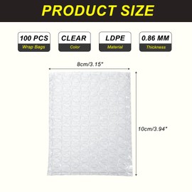 MECCANIXITY Bubble Pouch Wrap Bags Cushioning Bags 3.94 x 3.15" Double Wall Thickening Shockproof Foam Protective for Moving Shipping Packing Storage (Pack of 100, Clear)
