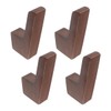 Hoite 4 PCS Wall Hooks Dark Walnut Coat Hooks for