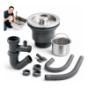Kit Desagüe Fregadero Con Colador De Acero Y Céspol Flexible