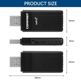 OFFCUP USB WLAN Stick, 3000Mbps USB 3.0 WLAN Adapter, 5dBi WiFi 6E Wireless Adapter Dual Band 2.4GHz/5.8GHz Dongle Compatible with Windows 10/11 for PC/Desktop/Tablet/Laptop