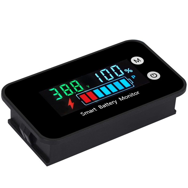IPX7 Waterproof Battery Monitor with Bracket 7-100V,12v 24v 36v 48v
