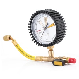 Estink Nitrogen Pressure Test Gauge, 1/4 SAE inch Air Conditioning Refrigeration Nitrogen Pressure Test Pressure Test Table, -1~60Bar, Spherical Valve