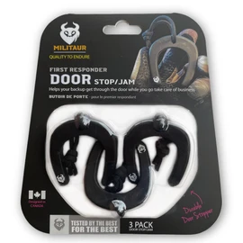Militaur First Responder Door Stop Black (3 Pack) – Molle Compatible, Tactical Door Jam for Police, EMS, Firefighters
