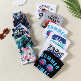 Kionio Baby Boy Clothes Toddler Boy Summer Outfits Kids Sleeveless Tank Tops Shorts Set Letter Print Hawaii Beach Clothes