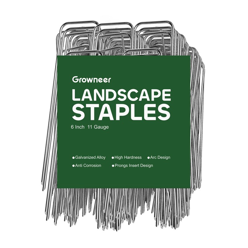 GROWNEER Landscape Staples 100 Packs 6 Inches Heavy Duty 11