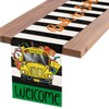 Back to School Table Runner, Black and White Striped with