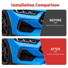 SQQP Carbon Fiber Front Bar Grill Grille Inserts Cover Trims Kit Compatible with Ford Mustang 2024-2025+ Exterior Accessories
