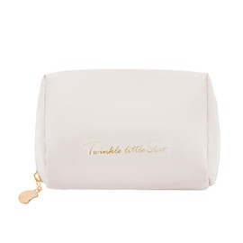 LJCZKA Kosmetiktasche für Damen, Kosmetiktasche, Organizer, kleine Kapazität, Kosmetiktasche, tragbar, aus weichem PU-Leder, perfekt für Reisen / im Freien, Weiß, niedlich