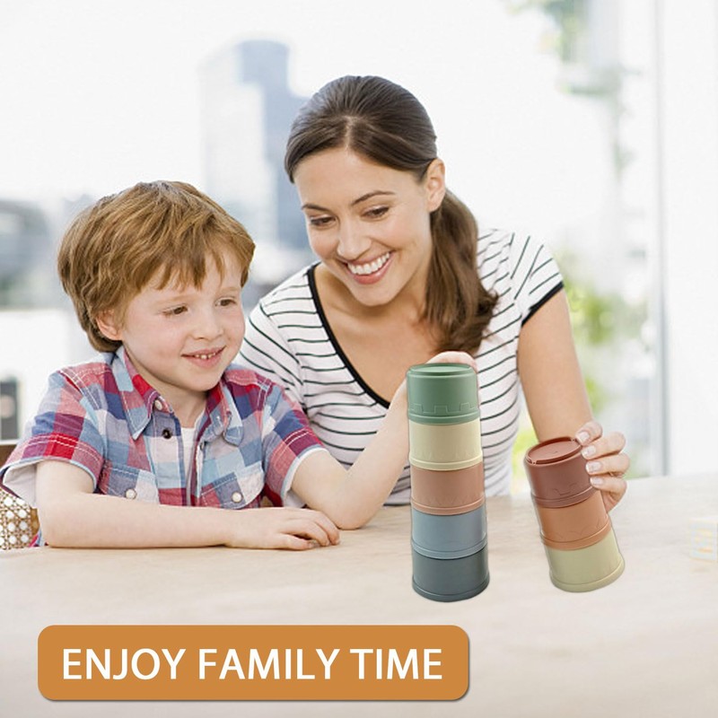 8-Piece Set with Stacking Cups for Children, Rabbit Stacking Cups,