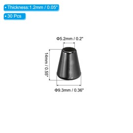 PATIKIL Bell Stopper Conical Cord Ends, 30 Pack Zinc Alloy Cord Rope Fastener Lock Clip for DIY Backpacks Shoelaces Bags, Dark Grey