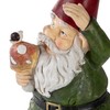 Alpine Corporation 12" Tall Outdoor Garden Gnome with Mushroom Yard