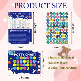 Potty Training Reward Chart At Home, With 8 Reward Charts For Children Behaviour, 210 Motivational Stickers To Motivate Responsibility & Good Habits Ideal For Home And Preschool