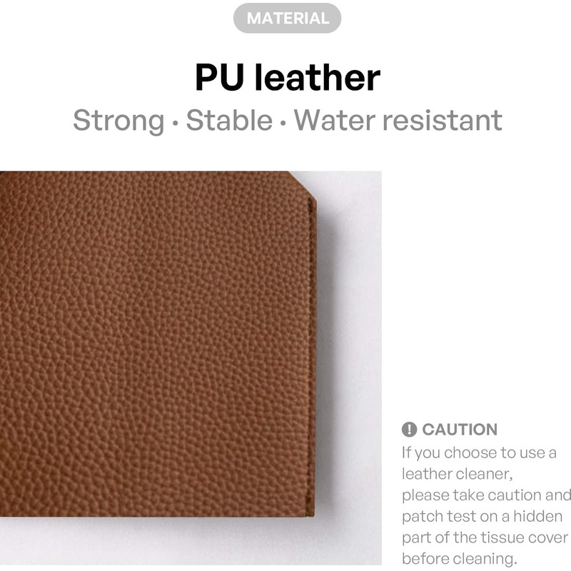 carrotez Tissue Box Cover, [Refined] Modern PU Leather Square Tissue