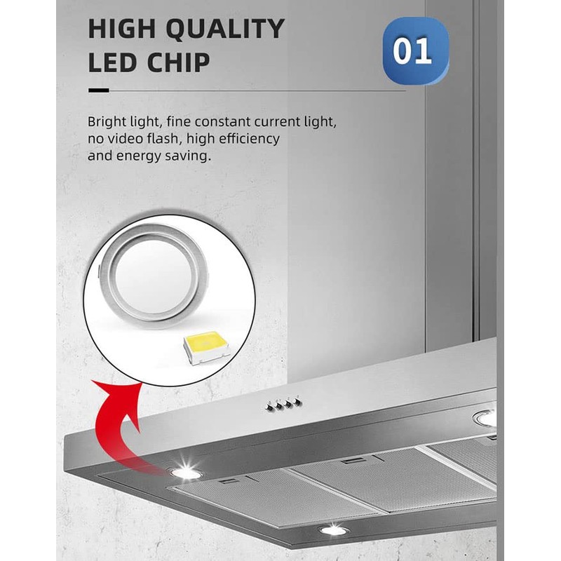 LIDESENMO 2-Pack 12V DC Kitchen Cooker Hood Light Bulb LED
