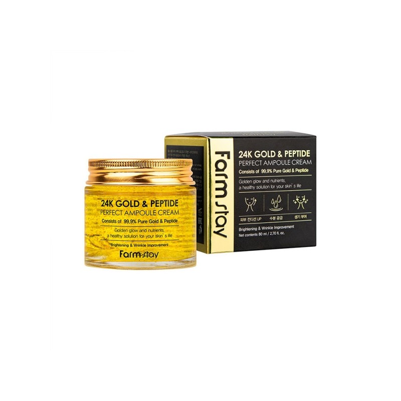 Farmstay 24K Gold & Peptide Perfect Ampoule Cream 80ml /