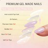 SXVME Uñas postizas cortas de gel suave, 32 piezas, 16