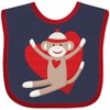 inktastic Hug Sock Monkey Baby Bib Navy and Red D5ca