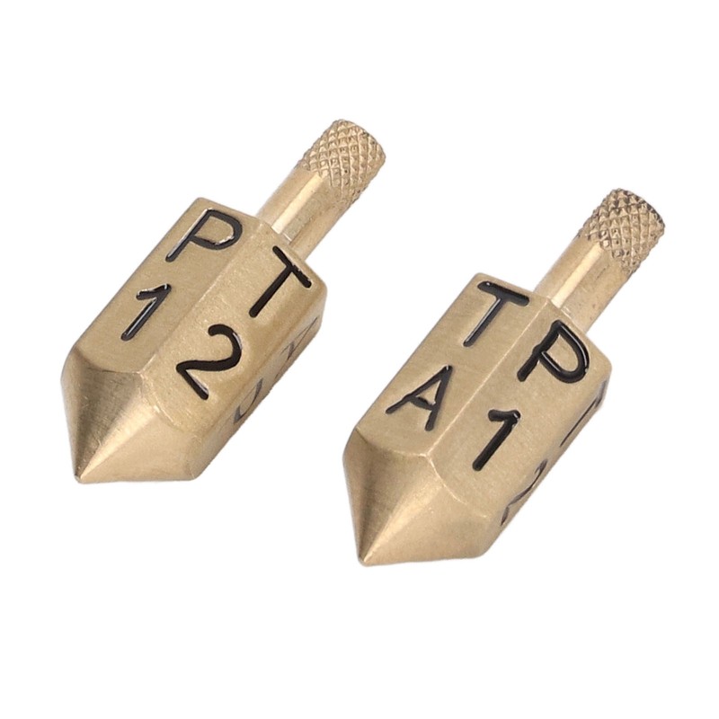 2PCS 6 Sides Rotary Dice with Shank Solid Metal Gyroscope