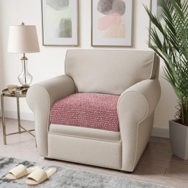 PAULATO BY GA.I.CO. Couch Cushion Cover - Sofa Cushion Cover - T-Cushion & Box-Cushion Slipcover - Replacement Sofa Furniture Protector - Stretch Seating Covers - Microfibra - Coral Pink (Seat Covers)