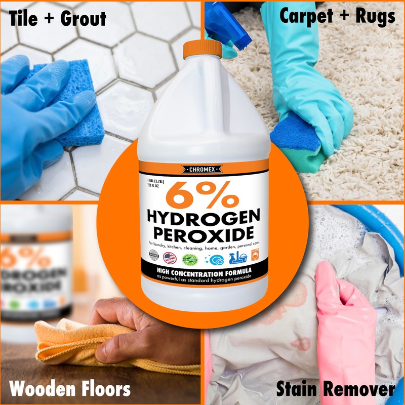 Chromex 6 Percent Hydrogen Peroxide, Food Grade, Home, Kitchen, Bath