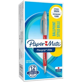 Paper Mate Flexgrip Elite Ballpoint Pens | Medium Point (1.4mm) | Red | Retractable | 12 Count