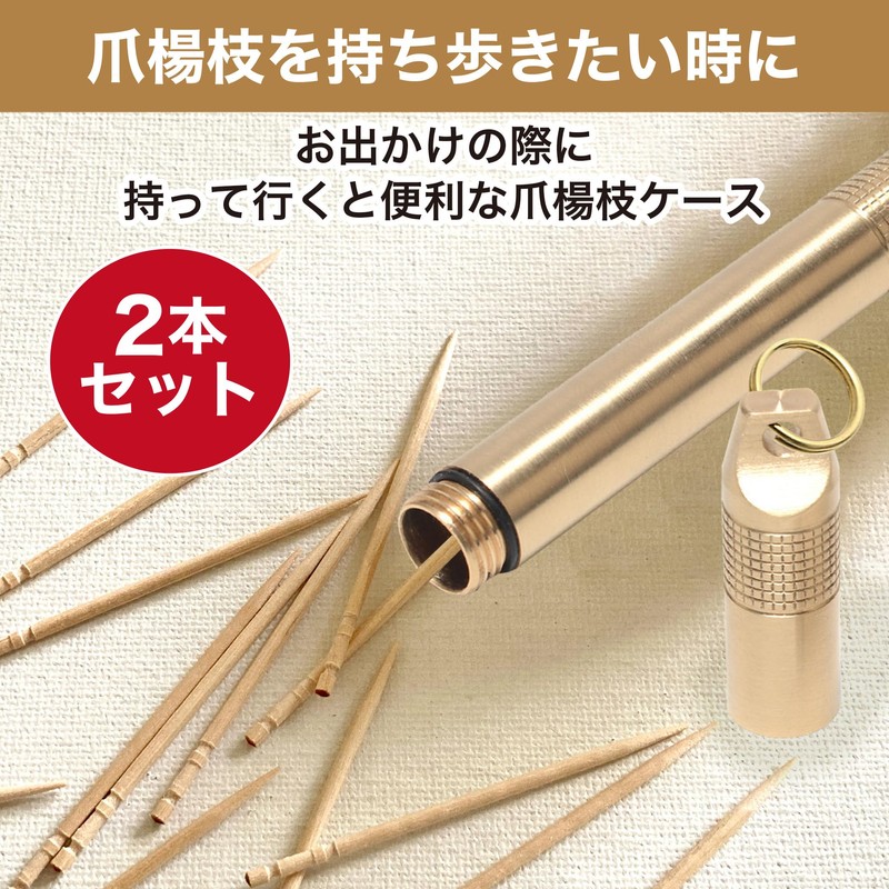 HAMILO Portable Small Toothpick Case Waterproof Brass Travel Toothpick Case