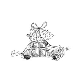 Newstamps Christmas Duck Motif Stamp Large Wooden & Rubber for Card Making, Wooden Stamp, Christmas, Christmas Card, Advent, Scrapbook, Textile Stamp, Decoration, Children