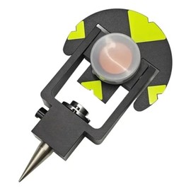 GMP101 Survey Peanut Prism for Leica Mini Prism with Target Plate, Surveying Total Staion Tilt Prism, +17.5mm Offset, Copper Coated Film, 641662