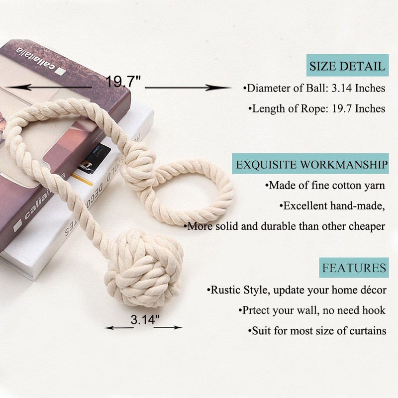 JQWUPUP Rustic Curtain Tiebacks - Outdoor Curtain Holdbacks Holders -