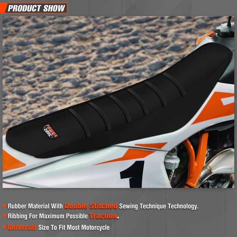 fewfuss Universial Dirt Bike Seat Cover - Soft Ribbed Rubber