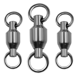 10pcs Size 0#~10# High Strength Ball Bearing Swivel with Welded Rings Fishing Hook Connectors in Saltwater or Freshwater (9#-410LB-10pcs)