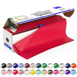 Grandipity Plastic Tablecloth Roll - 54" x300' Red Plastic Table Cloths for Parties Disposable with Cutter Box - Cut to Size Disposable Tablecloth Plastic Table Cover for Rectangle & Round