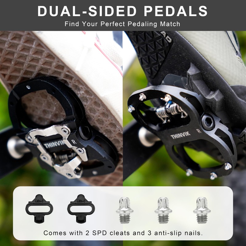 Thinvik Clipless Pedals SPD Compatible Shimano SPD System & Flat