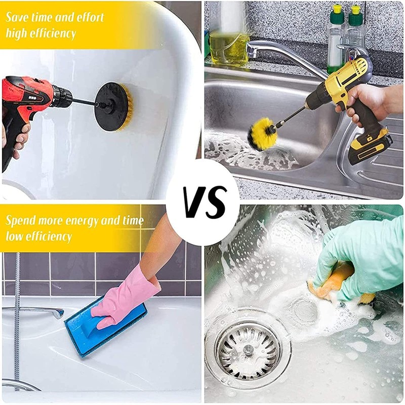 Yefun Power Scrubber Brush, 3Pcs/Set Multipurpose Scrubbing Drill Brush Attachment