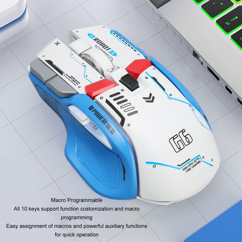 Heayzoki Ratón Bluetooth para Juegos, Tri Mode 2.4G Ratón Bluetooth