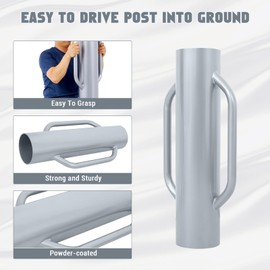 GarveeTech Fence Post Driver 37LB T Post Driver with Handle Heavy Duty Hand Post Pounder with Handle for U Fence Post Wooden Post