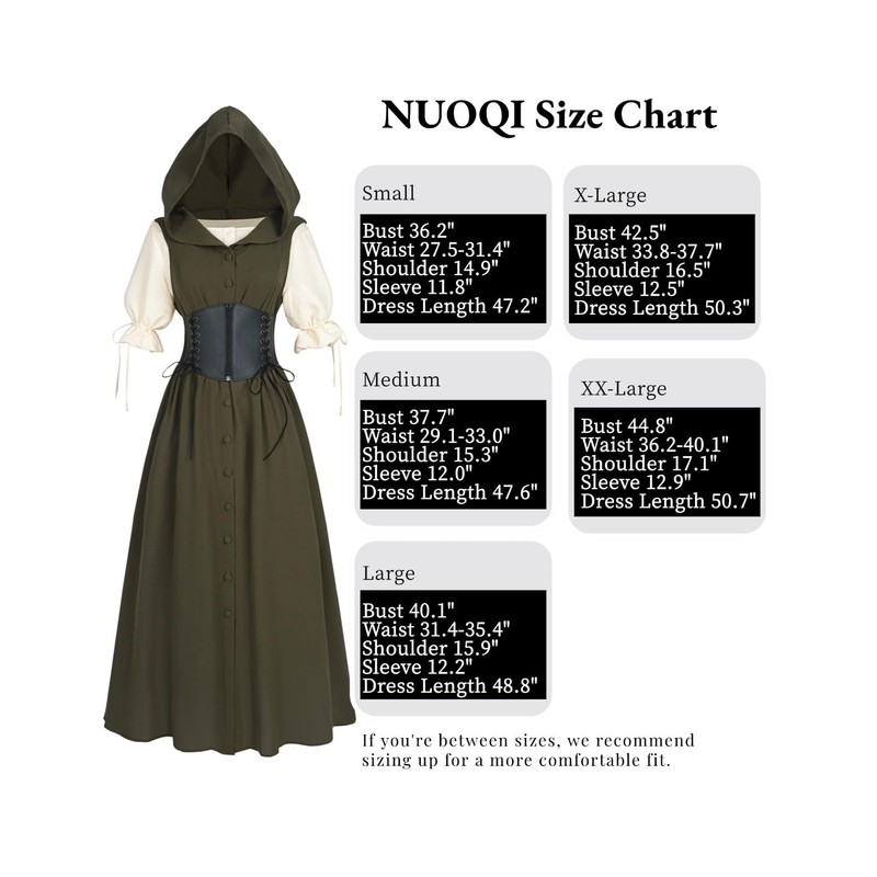 Nuoqi - Vestido renacentista para mujer, disfraz medieval de pirata,