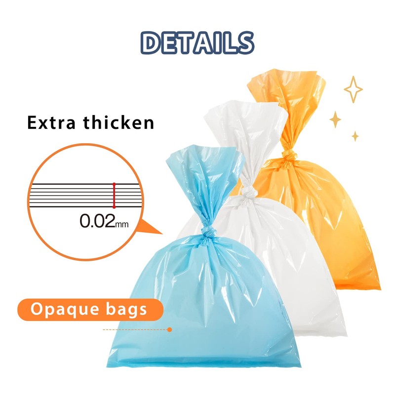 Deefre Odor Sealing Disposable Diaper Bags, 200 Count, White, Large