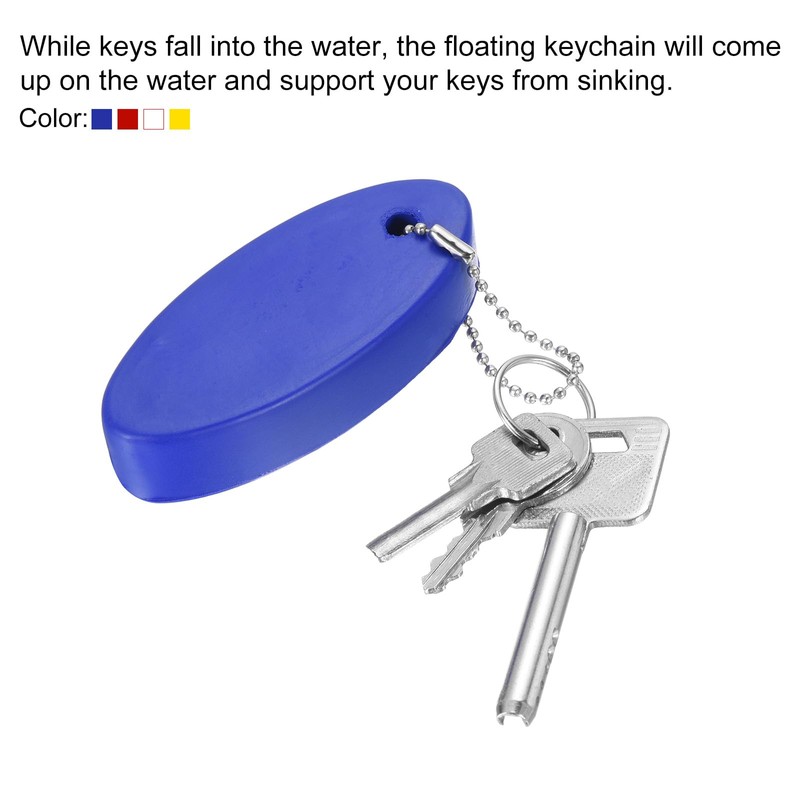 PATIKIL Floating Keychain Plastic 2pcs Marine Sailing Oval Key Chain