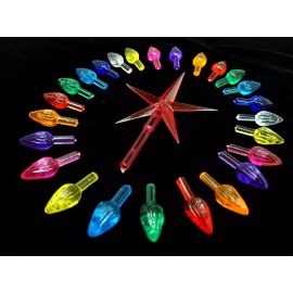 Unbranded Vintage 25 Med Twist Lights w Large Red Star for Ceramic Christmas Tree Bulbs