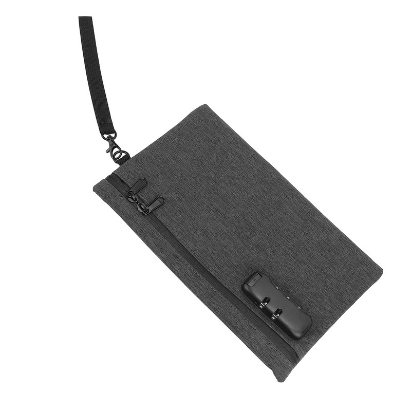 Activated Carbon Smell Proof Bag with Combination Lock Gray Smell