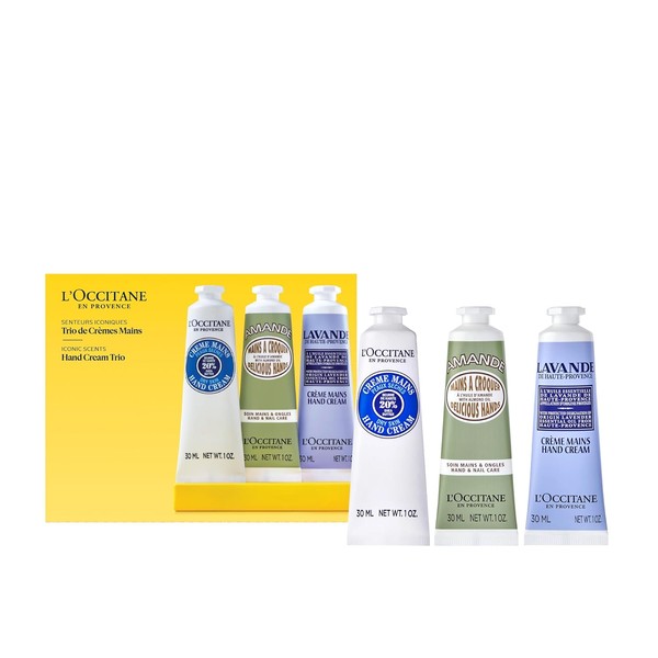 L’OCCITANE Hand Cream Classics, 3-Piece Set: Moisturizing Hand Creams, Shea,
