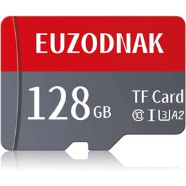 Euzodnak 128GB TF Card, High Speed Full HD Memory Card Class 10 TF Card Storage Card for Computer/Camera/Phone/Dash Cam/Tablet/PC