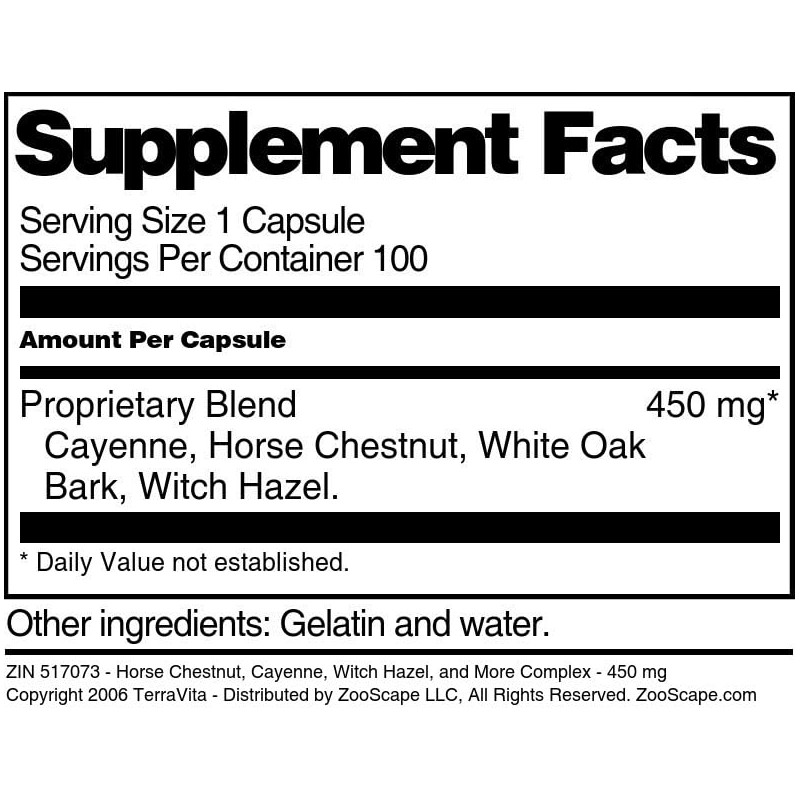 Terravita Horse Chestnut, Cayenne, Witch Hazel, and More Complex -
