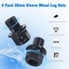6 Pack Two-Piece 28mm Sleeve Wheel Lug Nuts Fit for