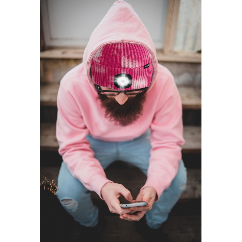 ATNKE 2Pcs LED Lighted Beanie Hat,USB Rechargeable 4 LED Running