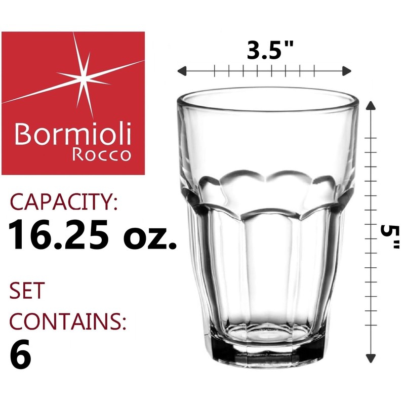 Bormioli Rocco Rock Bar 16.25 oz. Cooler Stackable Tempered Beverage