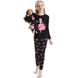 Babyroom Girls Matching Doll&toddler 4 Piece Cotton Pajamas Toddler Dance Sleepwear size 3 Blue